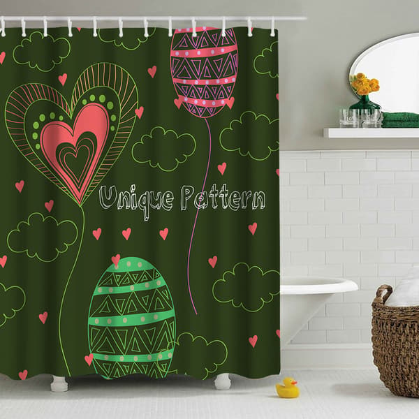 Duschdraperi 180x180（Stil 12） – Maskintvättbar tjock polyester