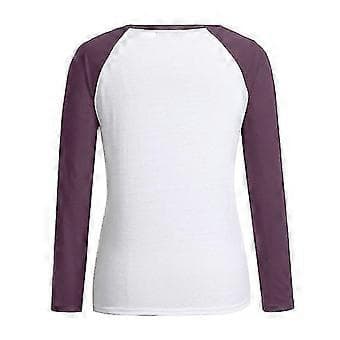hmwy-dame julemandsprint t-shirt bluse basic top tee shirt (2XL Lilla)