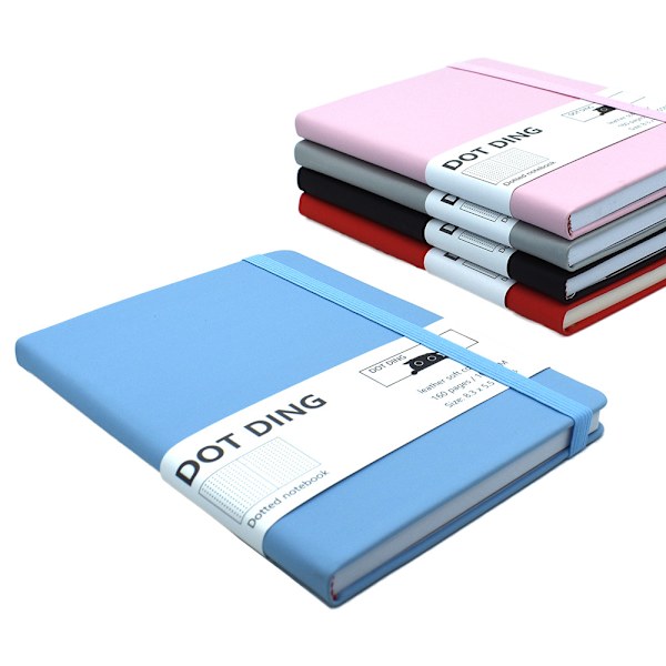 Læder Softcover Business Notesbog, Dot Grid Notesbog 100 GSM - Rød Red