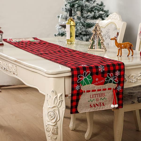 Buffalo Plaid Julebordsløber, Rød og Sort Bordløber