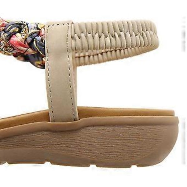 Sommer Nye Damesandaler Elastikbånd Let og Behagelige Sandaler (EU 42 Abrikos)