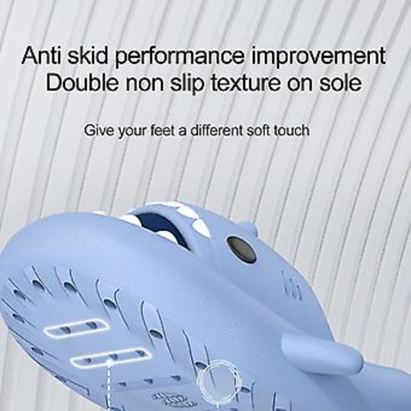 Søte Sky Tegneserie Hai Sandaler Sklisikre EVA Slippers for Kvinner og Barn Utendørs (42-43 beige)