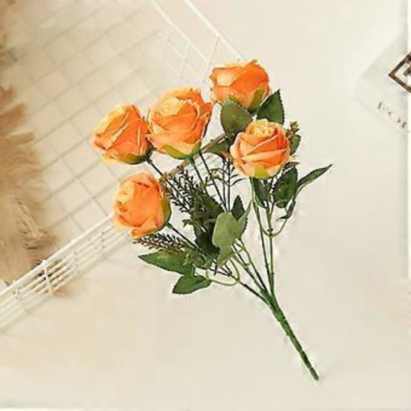 1 Bundt Kunstig Falsk Silkeblomst Kunstig Rose Dekoration Til Bryllup (1)