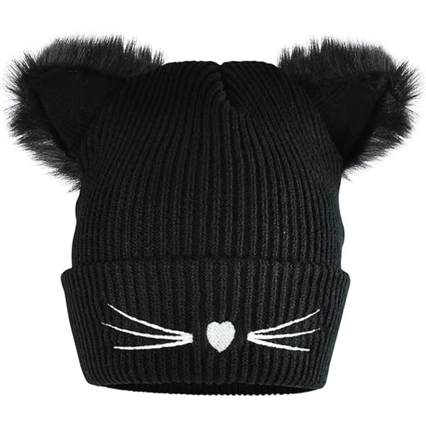 Women's Knitted Beanie Cat Ears Hat Winter Warm Cap Hats Elastic