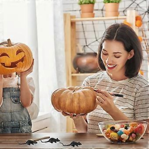 10 st Halloween Skräck Simulering Mus Knepiga Rekvisita Råtta Läskig Dekoration Festtillbehör för Spökhus Bar (Svart)