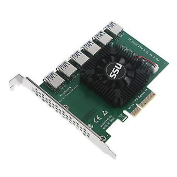 PCI-E 4x till 16x Adapterkort Förlängningskort PCI-E 1 till 6 USB 3.0 Adapterkort