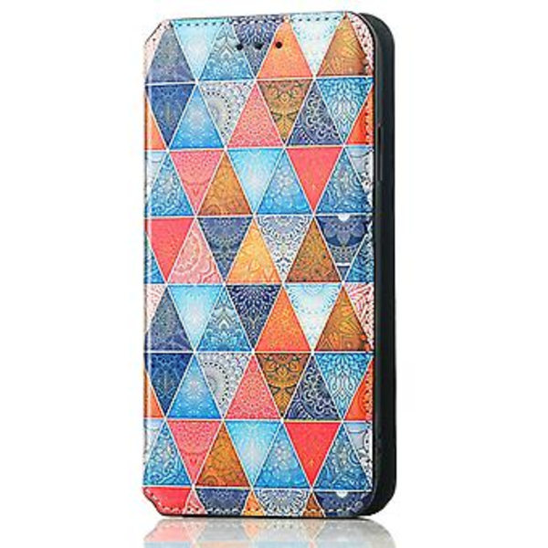 Färgglatt Magnetiskt Läderfodral För Samsung Galaxy A12 (Romb Mandala)
