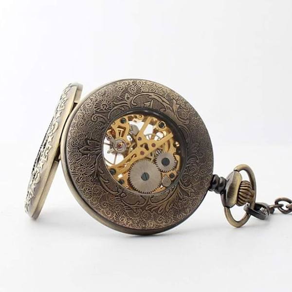 Steampunk Retro Håndoptræk Mekanisk Lommeur med Romertal/Arabisk