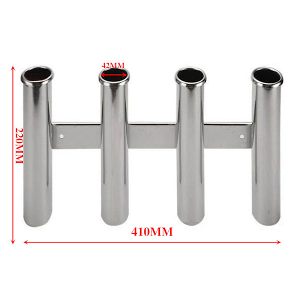 Fiske stang holder Marine Grade 316 Rustfritt stål 4 Rør Båt Yacht Side Montert Hjem Heavy Duty F