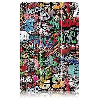 3-fällbart PC-fodral för Samsung Galaxy Tab A9+ (Graffiti)