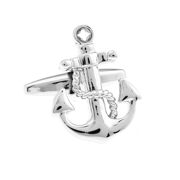 Pictogram Series Anchor Cufflinks, Personalized Gifts for Men (Silver 1 Pair)