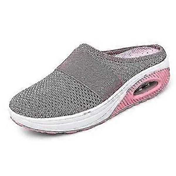 Luftkudde Promenadskor Andningsbara Casual Mesh Slip On Promenadskor För Utomhus Inomhus Ny Röd-42 Ssxjv