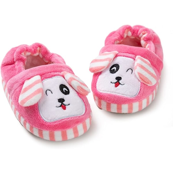 Baby Piges Bløde Plys Hjemmesko Tegneserie Varme Vinter Hjemmesko (Indvendig længde 15,5 cm)