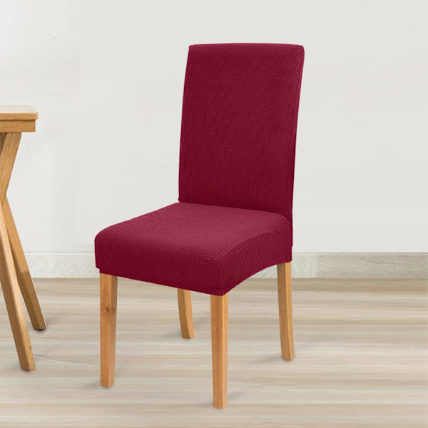 (Burgundy Red) 6-pack Premium Vattentäta Elastiska Stolsöverdrag för Matstolar