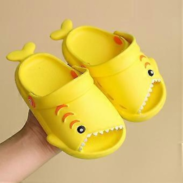 1 Par Søde Slippers Børn Strandslippers Tegneserie Haj Design Skridsikker Eva Hurtigtørrende Børneslippers Til Hjemmet Multi-farve Valgfri (140 orange)