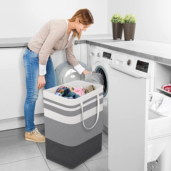 2 stk. 75L Snavs Tøjkurv Foldbar Snavs Tøjkurv med