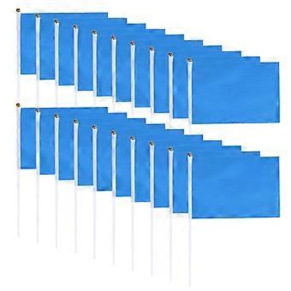 100 st Handhållna Fyrkantsflaggor Enfärgad Miniflagga Festtillbehör Partyfirande Flaggor (Blå)