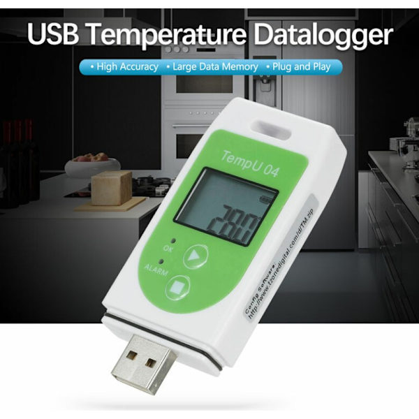 USB-dataloggertermometer - Återanvändbar temperaturregistrering (32,