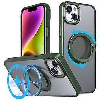 Kompatibelt magnetiskt skal för iPhone 14, kompatibelt med MagSafe ringstativ (Grön)