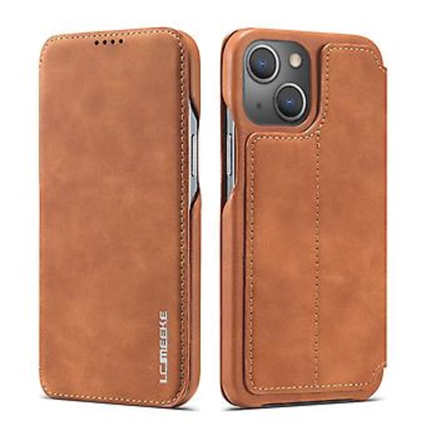LC Ancient Series Läderfodral för iPhone 15 Plus (Brun)