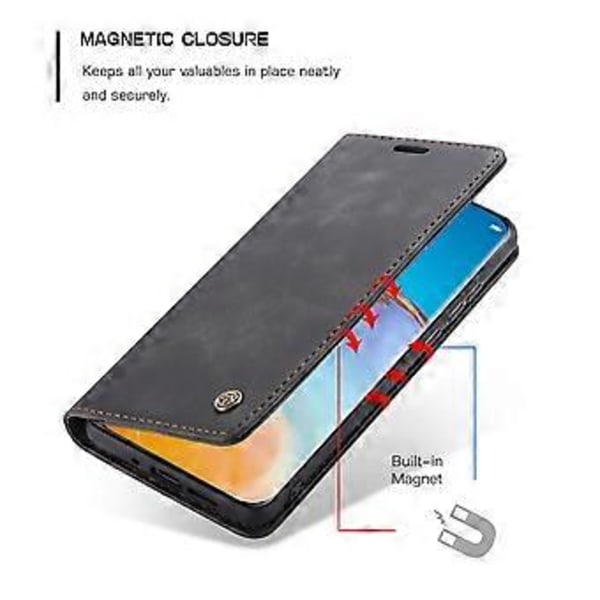 CASEME 013 Serie til Huawei P40 Pro Foldbar Stativ PU Læder Cover Wallet Telefon Case (Style A)