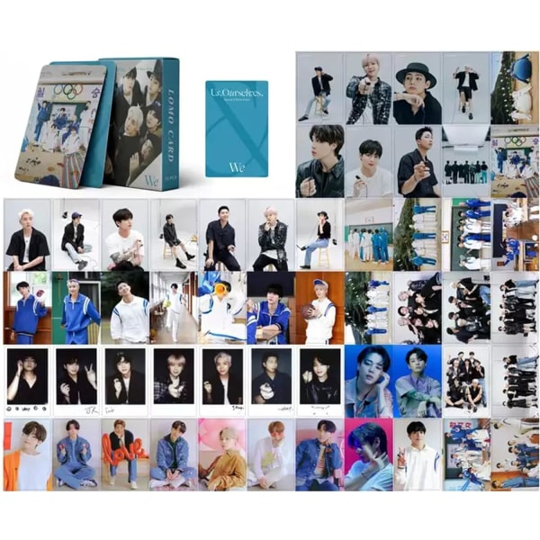 （Blå）BTS-fotokort,Kpop BTS Lomo-kort Mini-fotokort BTS-fotokort Lot Fans Gave BANTAN Boys