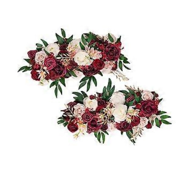 Konstgjord Blomsterswagg Bröllopsbåge Blommor för Båge Trädgårdsbakgrund Röd (Röd)