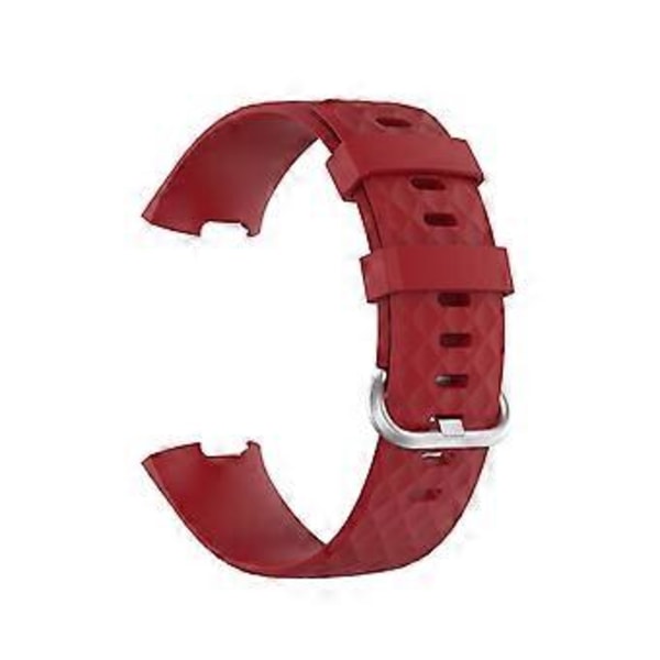 Pehmeä älykellon ranneke urheiluranneke korvaava Fitbit-Charge 3/4:lle (L Punainen)