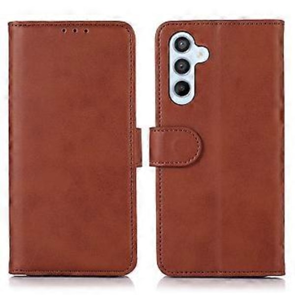 Til Samsung Galaxy S23 FE Stativ Telefonetui PU Læder Koeskindsstruktur Telefonpung Cover (Style D)