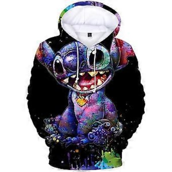 Barn Lilo Stitch Tryckt Cartoon Huvtröja Hooded Toppar Höstjackor (7-8 År Regnbåge Stitch)