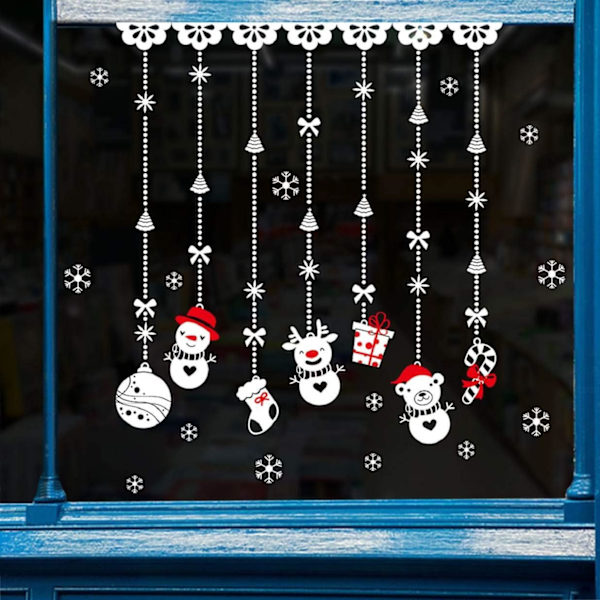 Jul Snöglob Avtagbara Väggdekaler Fönster Vägg Vinyl Ho