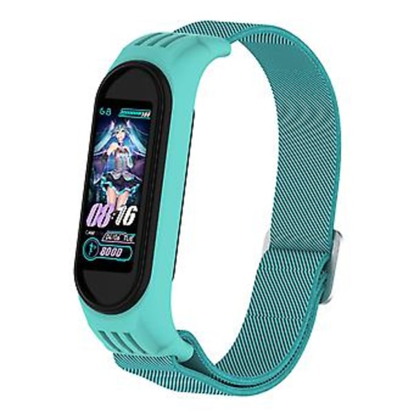 For Xiaomi Mi Band 3 / 4 / 5 Twill 8-formet spenne armbånd (Havgrønn)