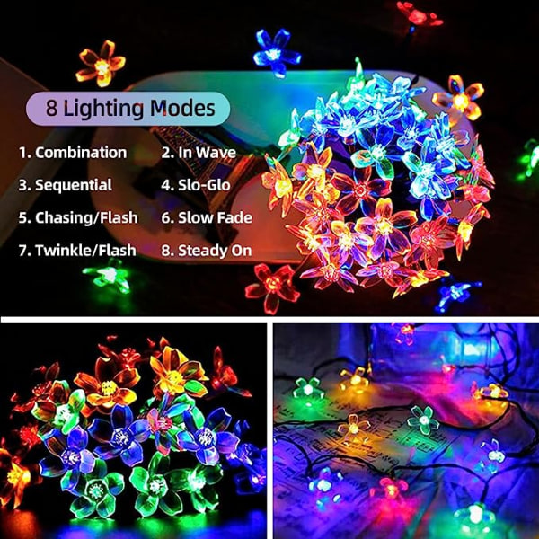 Solcellslampor Körsbärsblommor Fe 50LED 8 Mod