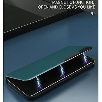 Til Samsung Galaxy S21 5G Side Display Magnetisk Læderetui (Lilla)