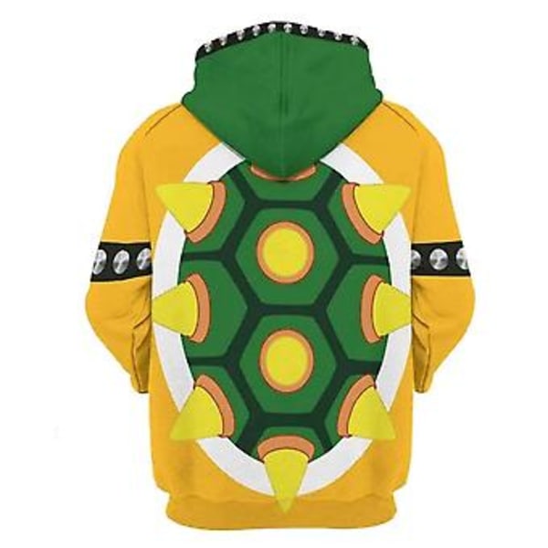 Unisex Mario 3D hettegenser for kvinner og menn, hettegenser, genser, topper, gaver, XL Bowser