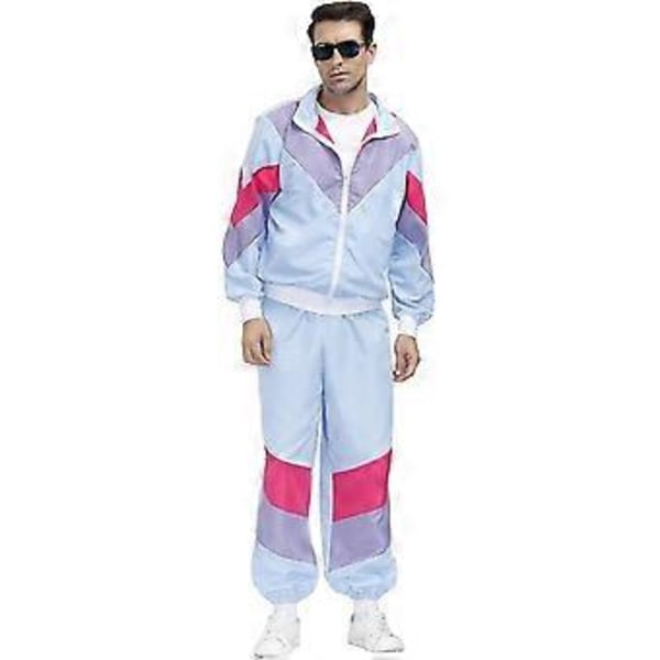 Dame Rave Outfit Skinnende Cropped Top Hættetrøje Metallisk Afslappet Lange Bukser Hætte Workout Sweatshirt Disco Danse Clubwear (Large Lyseblå)