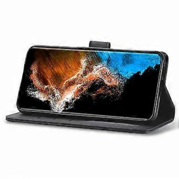 LC.IMEEKE Til Samsung Galaxy S24+ Etui Kalveskindstekstur Læder Stativ Telefon Beskyttelsesdækning (Stil C)