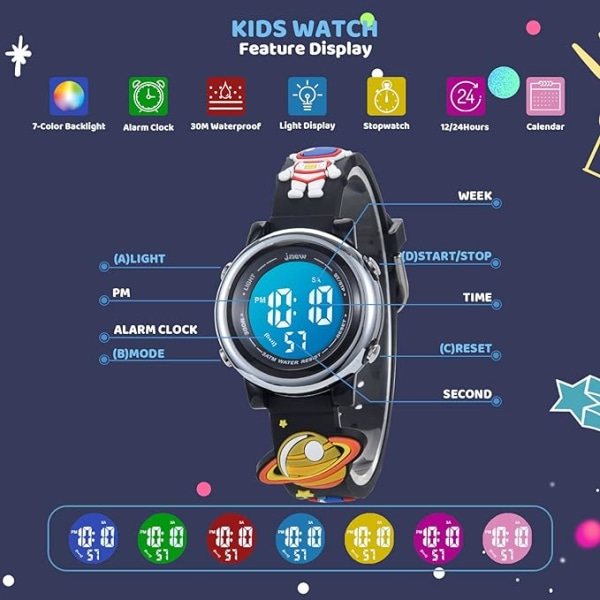 Watch för barn Pojke Flicka Digital watch för barn