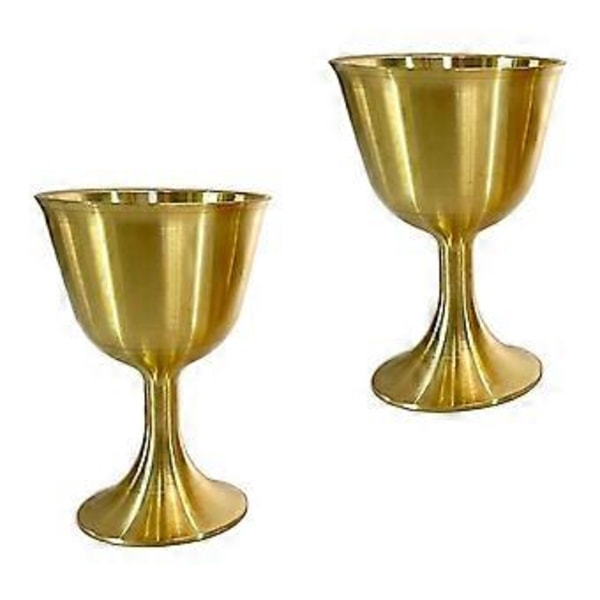 2 stk. messingbeger dekorative metallkobberbeger luksuriøse retro tempelbeger