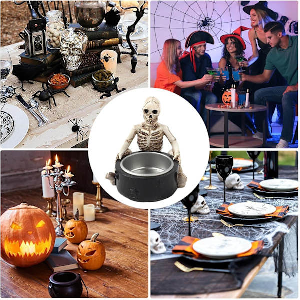 1PC Tealight Ljusstake, Hållbar Harts Halloween Candelabra Go