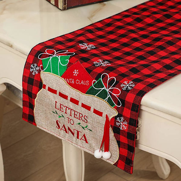 Buffalo Plaid Joulupöytäliina, Punainen ja Musta Pöytäliina