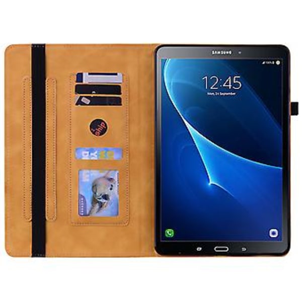 Läderfodral med blixtlås för Samsung Galaxy Tab A 10.1 2016/T580/T585 (Gul)