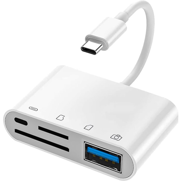 USB-C SD-kortläsare, 4 i 1 USB OTG-adapter Kompatibel SD/TF-bil