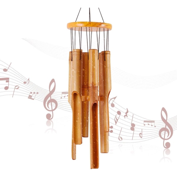 Carillon à vent en bambou - Carillon à vent en bois - Grand car