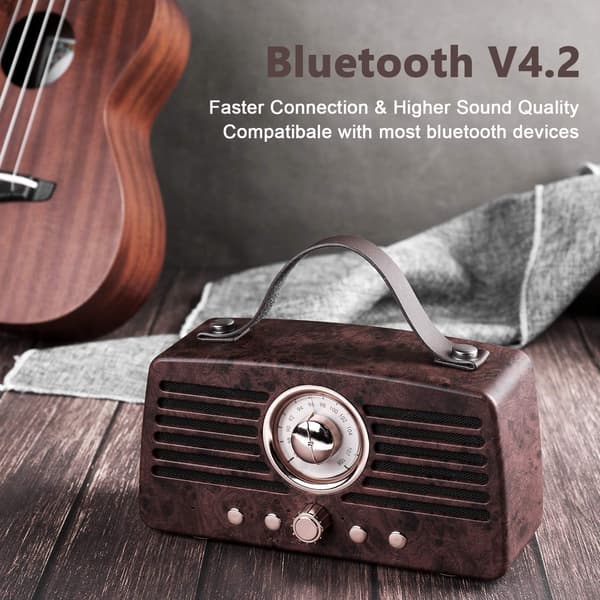Retro Bluetooth-kaiutin, kannettava langaton Bluetooth 4.2 -kaiutin