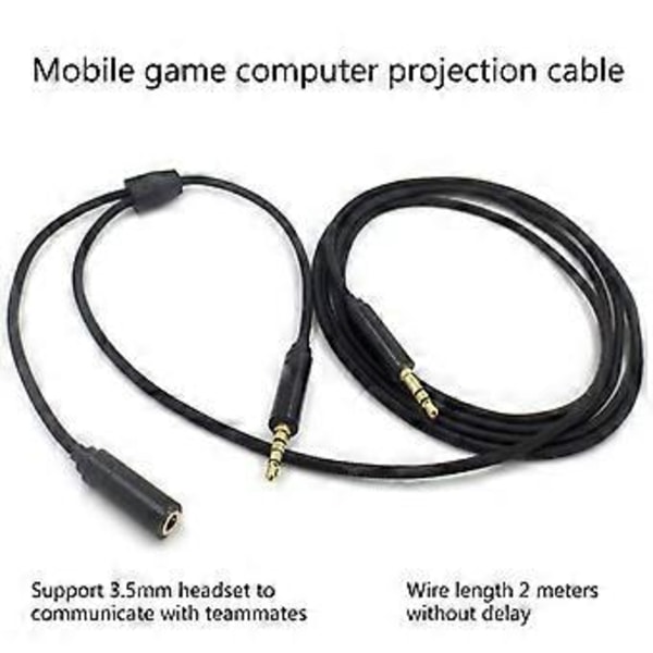 3,5 mm 1 Hunn til 2 Hann Adapterkabel for Xbox One//Switch Gaming