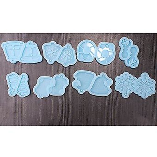 8 st Julörhängen Silikon Resin Epoxiform Smyckestillverkning DIY Hantverk