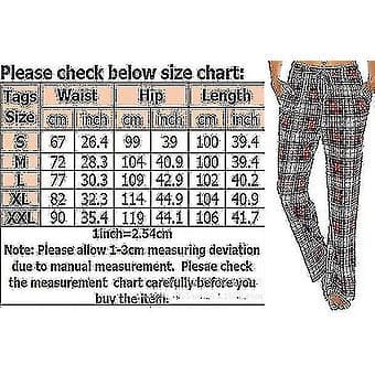 Dames Pyjamasbukser med Lommer, Bløde Flanel Check Pyjamasbukser til Kvinder (XXL grå)