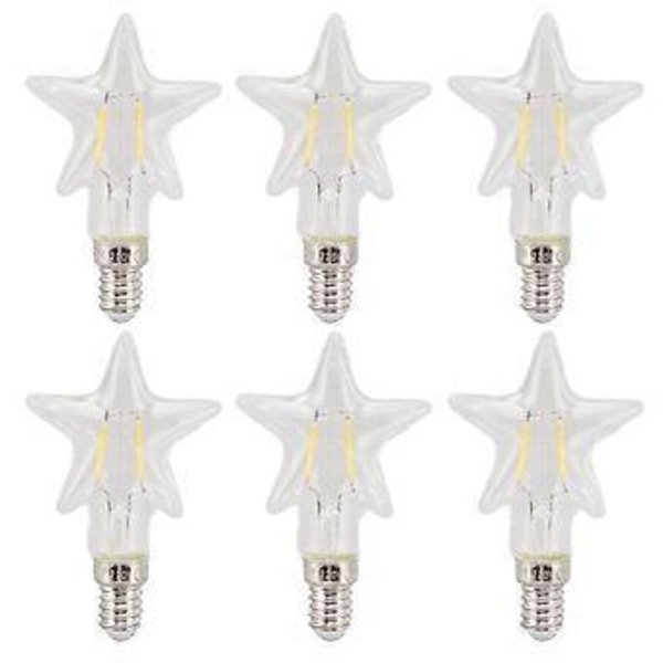 1 stk. E14 Base Lampepære Transparent Pentagram Form 2700K Øjenbeskyttelse Dekorativ LED Pære 220V 1.8W
