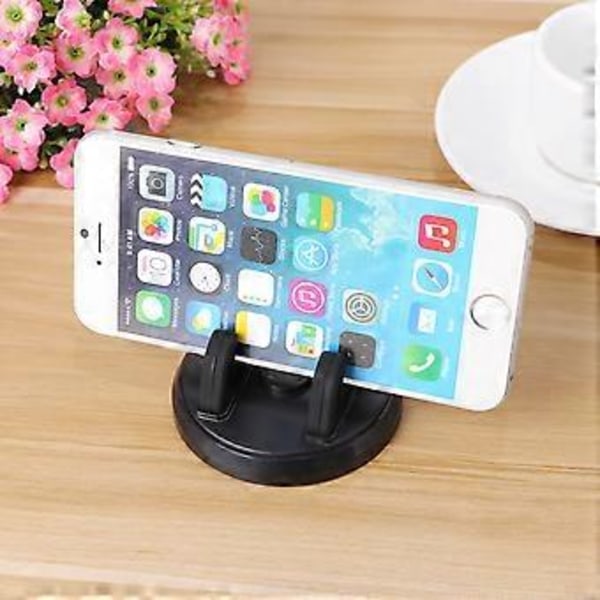 2 stk. 360 graders roterbar telefonholder Silikon Mobiltelefonholder Dashbord Smartphone Stativ for bil (Svart)